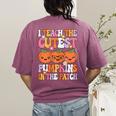 I Teach The Cutest Pumpkins Halloween Fall Teacher Women Women's Comfort Colors T-Shirt Back Print Berry I Teach The Cutest Pumpkins Halloween Fall Teacher Women Women's Comfort Colors T-Shirt Back Print Berry