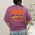 I Teach The Cutest Pumpkins Halloween Teacher Cat Lover Women's Comfort Colors T-Shirt Back Print Berry