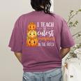I Teach The Cutest Pumpkins In The Patch Fall Autumn Teacher Women's Comfort Colors T-Shirt Back Print Berry I Teach The Cutest Pumpkins In The Patch Fall Autumn Teacher Women's Comfort Colors T-Shirt Back Print Berry