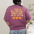 I Teach The Cutest Pumpkins In The Patch Fall Season Teacher Women's Comfort Colors T-Shirt Back Print Berry I Teach The Cutest Pumpkins In The Patch Fall Season Teacher Women's Comfort Colors T-Shirt Back Print Berry