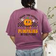 I Teach The Cutest Pumpkins In The Patch Groovy Teacher Fall Women's Comfort Colors T-Shirt Back Print Berry I Teach The Cutest Pumpkins In The Patch Groovy Teacher Fall Women's Comfort Colors T-Shirt Back Print Berry