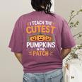 I Teach The Cutest Pumpkins In The Patch Halloween Teacher Women's Comfort Colors T-Shirt Back Print Berry I Teach The Cutest Pumpkins In The Patch Halloween Teacher Women's Comfort Colors T-Shirt Back Print Berry