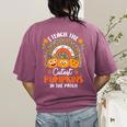 I Teach The Cutest Pumpkins In The Patch Teacher Halloween Women's Comfort Colors T-Shirt Back Print Berry