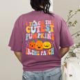 I Teach The Cutest Pumpkins In The Patch Teacher Women's Comfort Colors T-Shirt Back Print Berry