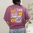 I Teach The Cutest Pumpkins In The Patch Teacher Women's Comfort Colors T-Shirt Back Print Berry I Teach The Cutest Pumpkins In The Patch Teacher Women's Comfort Colors T-Shirt Back Print Berry
