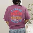 I Teach English Because Math Teachers Need Heroes Too Women's Comfort Colors T-Shirt Back Print Berry I Teach English Because Math Teachers Need Heroes Too Women's Comfort Colors T-Shirt Back Print Berry