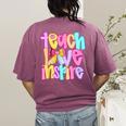Teach Love Inspire Preppy Back To School Teacher Women Women's Comfort Colors T-Shirt Back Print Berry Teach Love Inspire Preppy Back To School Teacher Women Women's Comfort Colors T-Shirt Back Print Berry