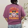 I Teach In My Pajamas Teacher Sunset Bear Retro Women's Comfort Colors T-Shirt Back Print Berry I Teach In My Pajamas Teacher Sunset Bear Retro Women's Comfort Colors T-Shirt Back Print Berry