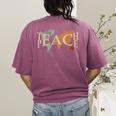 Teach Peace Teacher Teacher Women's Comfort Colors T-Shirt Back Print Berry Teach Peace Teacher Teacher Women's Comfort Colors T-Shirt Back Print Berry