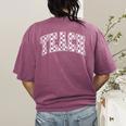 Teach Teacher Checkered First Day Of School Back To School Women's Comfort Colors T-Shirt Back Print Berry Teach Teacher Checkered First Day Of School Back To School Women's Comfort Colors T-Shirt Back Print Berry