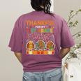 Teach Thanksgiving Teacher Thankful For My 1st Grade Turkeys Women's Comfort Colors T-Shirt Back Print Berry