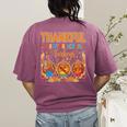 Teach Thanksgiving Teacher Thankful For My Preschool Turkeys Women's Comfort Colors T-Shirt Back Print Berry Teach Thanksgiving Teacher Thankful For My Preschool Turkeys Women's Comfort Colors T-Shirt Back Print Berry