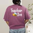 Teacher Bee Bumblebee Back To School Women's Comfort Colors T-Shirt Back Print Berry Teacher Bee Bumblebee Back To School Women's Comfort Colors T-Shirt Back Print Berry