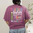Teacher Besties Because Going Crazy Alone Is Not As Much Fun Women's Comfort Colors T-Shirt Back Print Berry