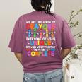 Teacher We Are Like a Box Of Crayons For Men Women Kids Women's Comfort Colors T-Shirt Back Print Berry