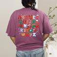 Teacher Christmas Alphabet Back To School Holiday Learning Women's Comfort Colors T-Shirt Back Print Berry Teacher Christmas Alphabet Back To School Holiday Learning Women's Comfort Colors T-Shirt Back Print Berry