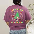 Teacher Christmas Shirts Pajama Matching Rockin' Around The Classroom -Adult Short Sleeve Small Modern Festive Christmas Teacher Xmas Vibes T-Shirt Women's Comfort Colors T-Shirt Back Print Berry