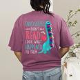 Teacher Dinosaurs Didnt Read Look What Happened Book Reading Women's Comfort Colors T-Shirt Back Print Berry