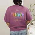 This Teacher Is Glowing Hello Summer End Of School Women's Comfort Colors T-Shirt Back Print Berry