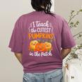Teacher Halloween Pre-K Teacher Kindergarten Cutest Pumpkins Women's Comfort Colors T-Shirt Back Print Berry Teacher Halloween Pre-K Teacher Kindergarten Cutest Pumpkins Women's Comfort Colors T-Shirt Back Print Berry