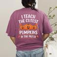 Teacher Halloween I Teach The Cutest Pumpkins In The Patch Women's Comfort Colors T-Shirt Back Print Berry Teacher Halloween I Teach The Cutest Pumpkins In The Patch Women's Comfort Colors T-Shirt Back Print Berry
