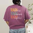 Teacher Kindness Compassion Confidence Teaching Women's Comfort Colors T-Shirt Back Print Berry Teacher Kindness Compassion Confidence Teaching Women's Comfort Colors T-Shirt Back Print Berry