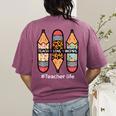 Teacher Life Teach Love Inspire Pencils Inspirational Women Women's Comfort Colors T-Shirt Back Print Berry Teacher Life Teach Love Inspire Pencils Inspirational Women Women's Comfort Colors T-Shirt Back Print Berry