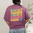 Teacher Overuse 67 Teacher Women's Comfort Colors T-Shirt Back Print Berry