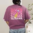 Teacher Pencil Back To School Groovy Pink Teacher First Day Women's Comfort Colors T-Shirt Back Print Berry Teacher Pencil Back To School Groovy Pink Teacher First Day Women's Comfort Colors T-Shirt Back Print Berry