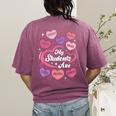Teacher Positive Affirmations Candy Heart Valentine's Day Women's Comfort Colors T-Shirt Back Print Berry Teacher Positive Affirmations Candy Heart Valentine's Day Women's Comfort Colors T-Shirt Back Print Berry