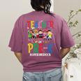 Teacher Of Pre K Superheroes Teacher New School Year Men Women Women's Comfort Colors T-Shirt Back Print Berry