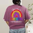 Teacher You Are a Rainbow Of Possibilities Funny Women's Comfort Colors T-Shirt Back Print Berry