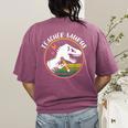Teacher-Saurus Dinosaur Teacher Design T-Rex Design Women's Comfort Colors T-Shirt Back Print Berry