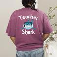 Teacher Shark Teacher For Men Women Women's Comfort Colors T-Shirt Back Print Berry