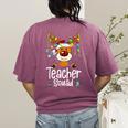 Teacher Squad Red Plaid Rudolph Reindeer Christmas Women's Comfort Colors T-Shirt Back Print Berry Teacher Squad Red Plaid Rudolph Reindeer Christmas Women's Comfort Colors T-Shirt Back Print Berry