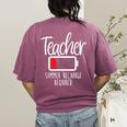 Teacher Summer Recharge Required Last Day School Women Women's Comfort Colors T-Shirt Back Print Berry