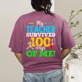 My Teacher Survived 100 Days Of Me Dab 100 Days Of School For Men Women Kids Women's Comfort Colors T-Shirt Back Print Berry