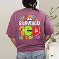 My Teacher Survived 100 Days Of Me 100 Days Of School Women's Comfort Colors T-Shirt Back Print Berry