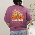 Teacher Thanksgiving Thankful For My Second Grade Turkeys Women's Comfort Colors T-Shirt Back Print Berry