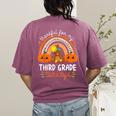 Teacher Thanksgiving Thankful For My Third Grade Turkeys Women's Comfort Colors T-Shirt Back Print Berry