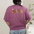 Teacher Thanksgiving Women Autumn Fall Halloween Pumpkin Tee Women's Comfort Colors T-Shirt Back Print Berry