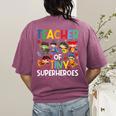 Teacher Of Tiny Superheroes Teach 100th Day Of School Men Women Girls Kids Women's Comfort Colors T-Shirt Back Print Berry Teacher Of Tiny Superheroes Teach 100th Day Of School Men Women Girls Kids Women's Comfort Colors T-Shirt Back Print Berry