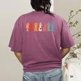 Teacher Word In Sign Language Awareness ASL Back To School Women's Comfort Colors T-Shirt Back Print Berry Teacher Word In Sign Language Awareness ASL Back To School Women's Comfort Colors T-Shirt Back Print Berry