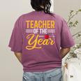 Teacher Of The Year Men Women Teachers Women's Comfort Colors T-Shirt Back Print Berry