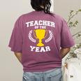 Teacher Of The Year For Men Women Women's Comfort Colors T-Shirt Back Print Berry Teacher Of The Year For Men Women Women's Comfort Colors T-Shirt Back Print Berry