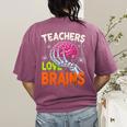 Teachers Love Brains Halloween 2025 Skeleton Costume Women's Comfort Colors T-Shirt Back Print Berry Teachers Love Brains Halloween 2025 Skeleton Costume Women's Comfort Colors T-Shirt Back Print Berry
