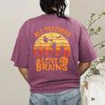 All Teachers Love Brains Teachers Halloween Teacher Women's Comfort Colors T-Shirt Back Print Berry