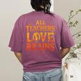 All Teachers Love Brains Shirt Halloween Teacher Women's Comfort Colors T-Shirt Back Print Berry All Teachers Love Brains Shirt Halloween Teacher Women's Comfort Colors T-Shirt Back Print Berry