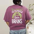 Teachers Love Zombie Teacher Halloween Fun Women's Comfort Colors T-Shirt Back Print Berry Teachers Love Zombie Teacher Halloween Fun Women's Comfort Colors T-Shirt Back Print Berry