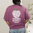 Teachers Are Worth It Red For Ed Women's Comfort Colors T-Shirt Back Print Berry Teachers Are Worth It Red For Ed Women's Comfort Colors T-Shirt Back Print Berry